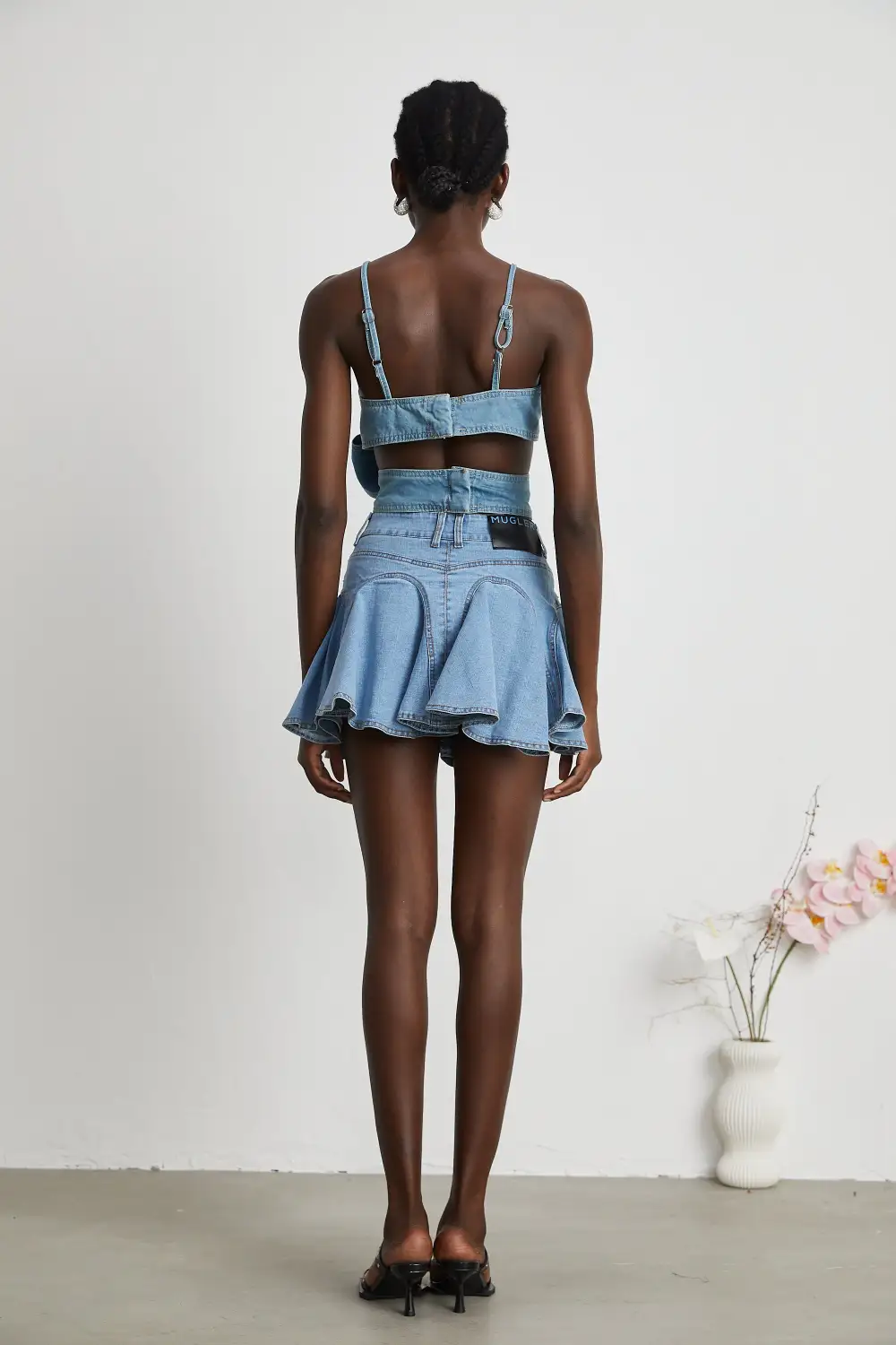 Denim Ruffle Skirt
