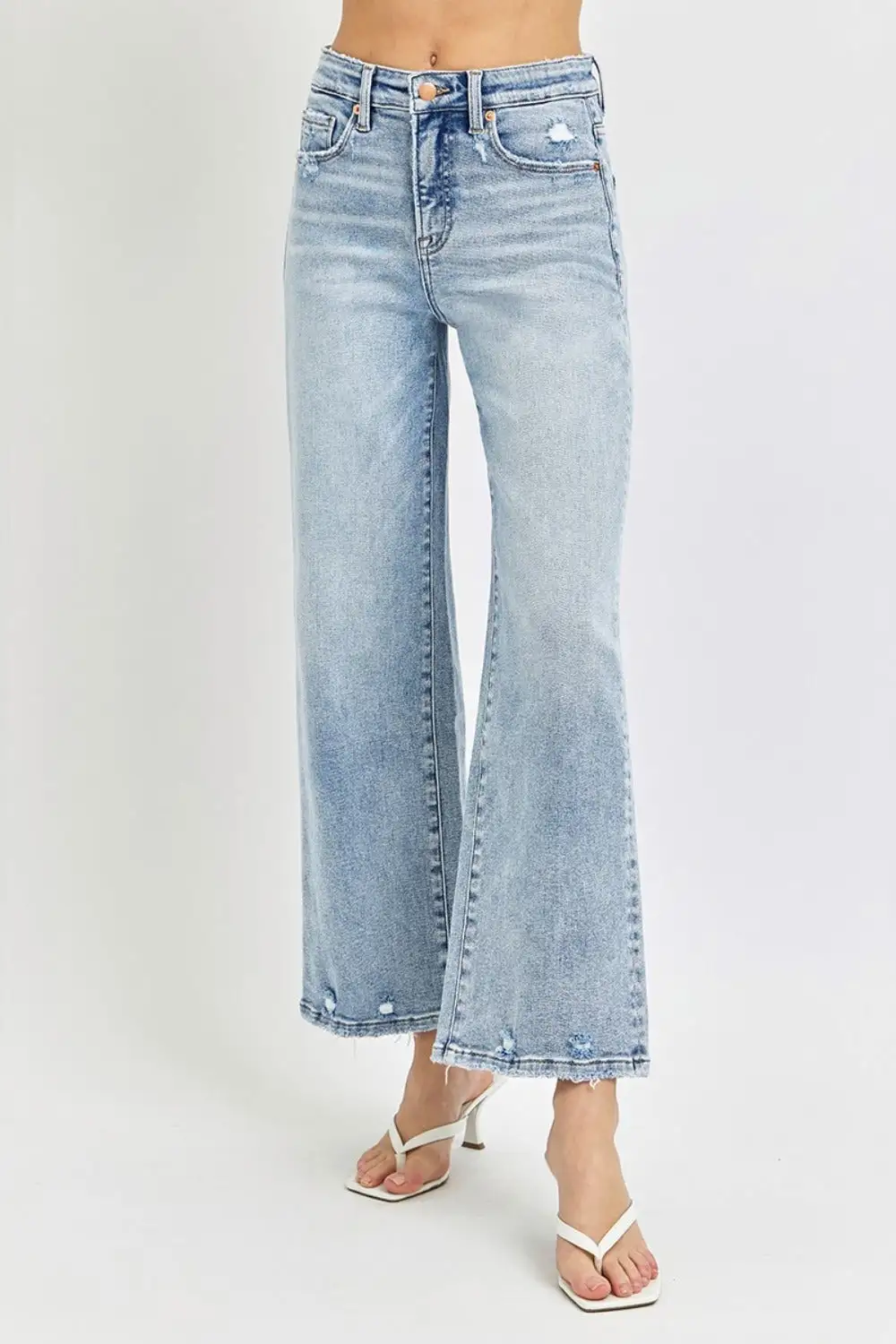Wide Leg Clean Denim Jeans
