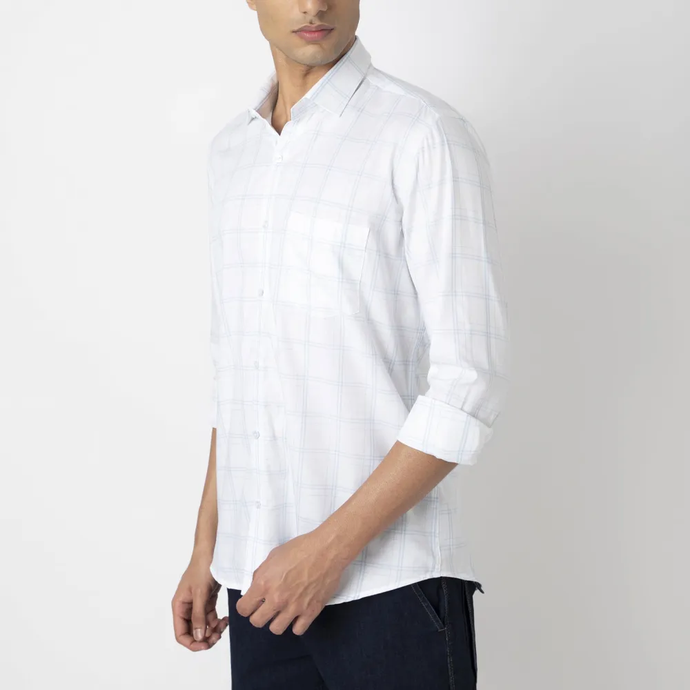 Checked Slim Fit Men's Formal Shirt