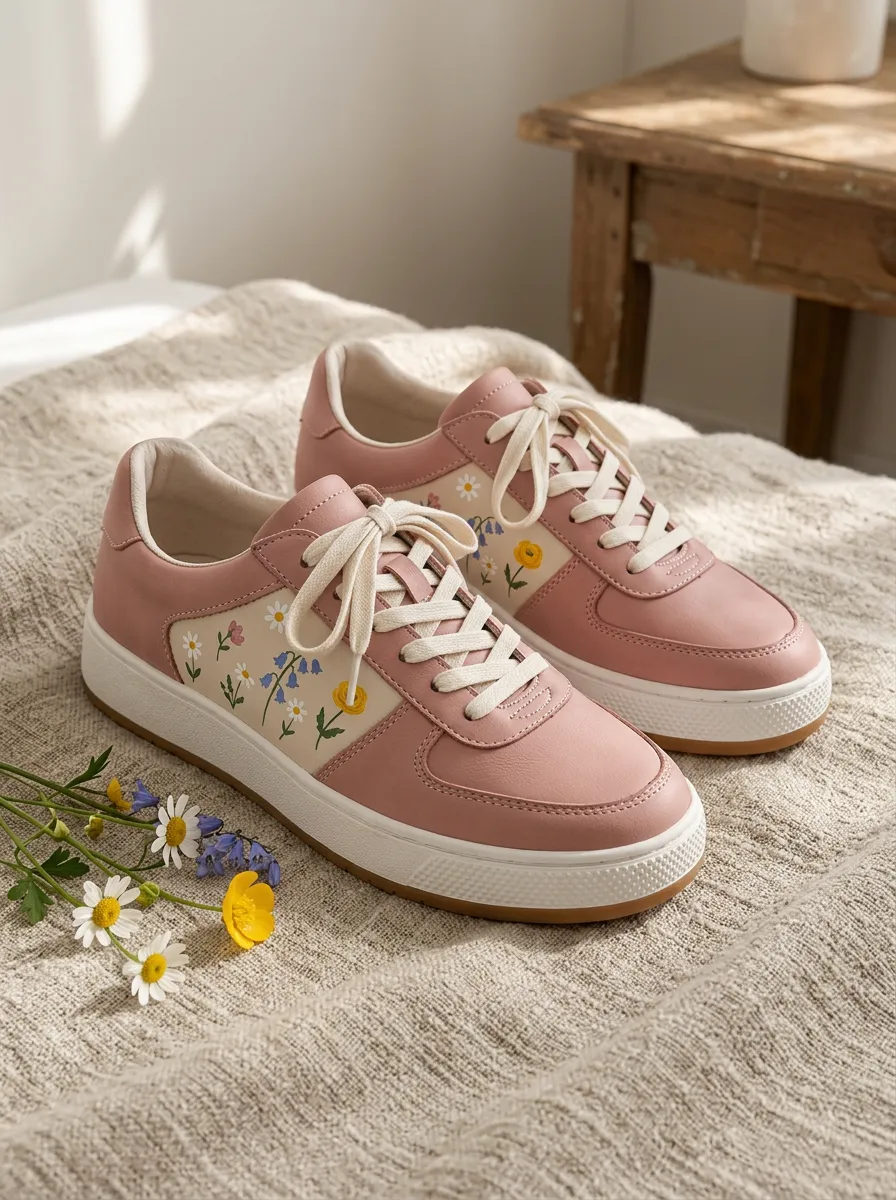 Women's Street Floral Garden Wildflower Skate Shoes