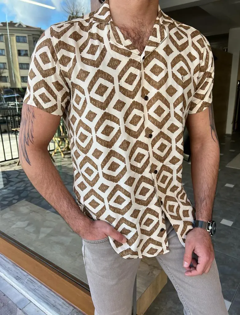Short Sleeve Slim Fit Casual Shirt