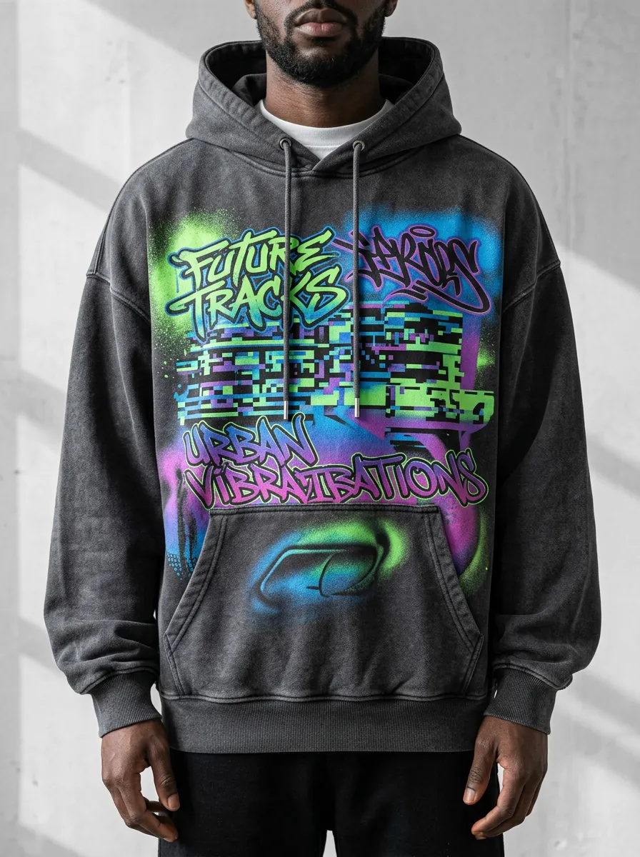 Unisex Statement Streetwear Graffiti Hoodie
