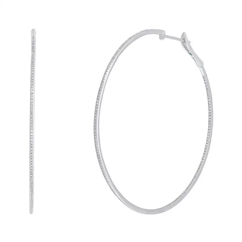 Delicate Classic Gem Detail Hoop Earrings
