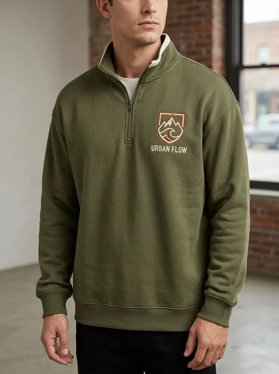 Outdoor-Inspired Half-Zip Men's Half-Zip Sweatshirt