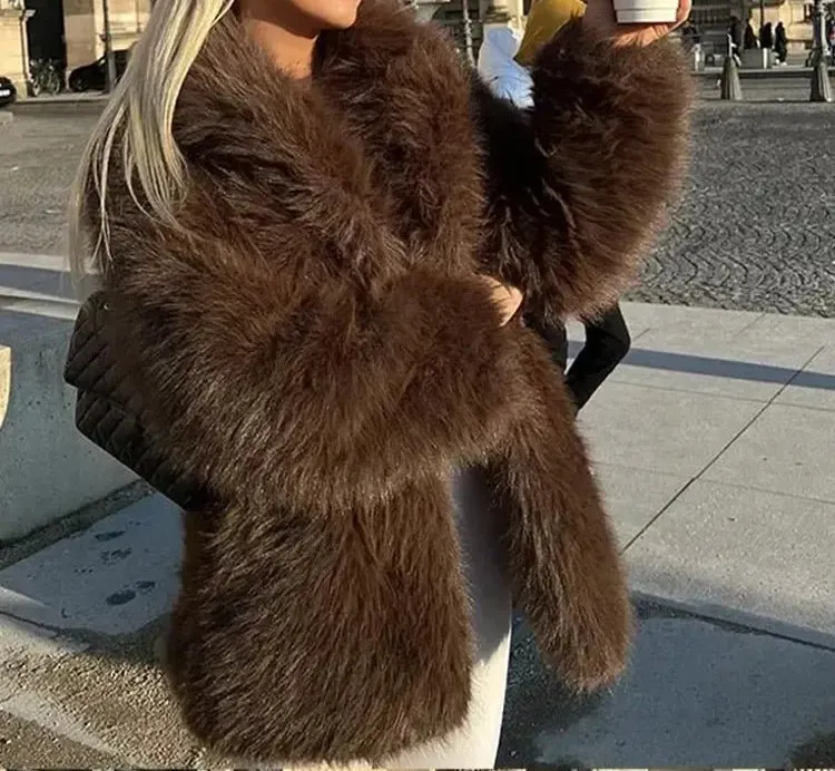 Long Faux Fur Jacket