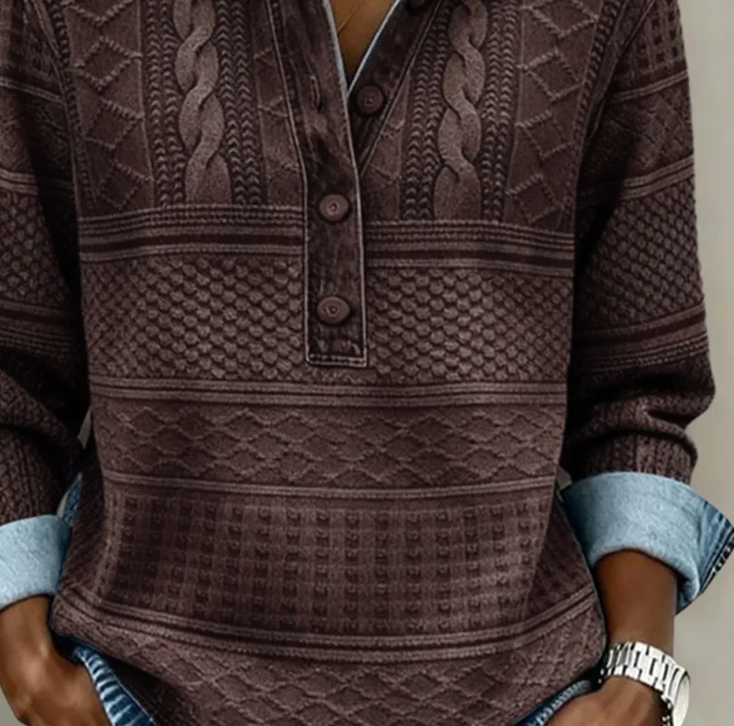 Trendy Sweatshirt With Half Button And Collar