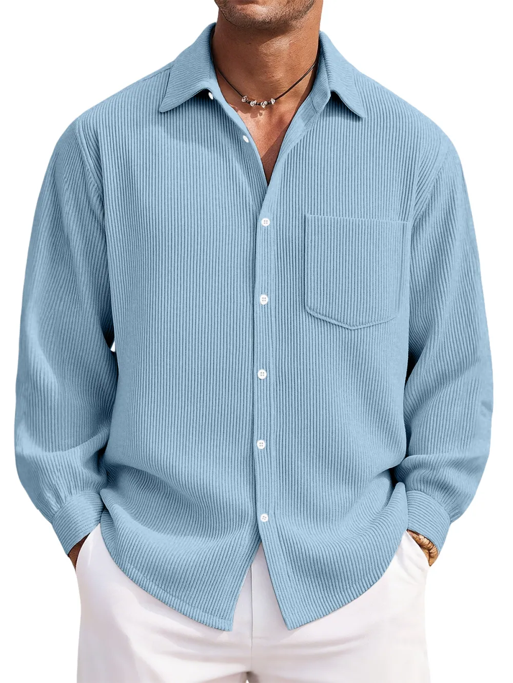 Corduroy Button Front Shirt