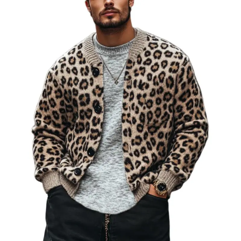 Leopard Print Knit Cardigan