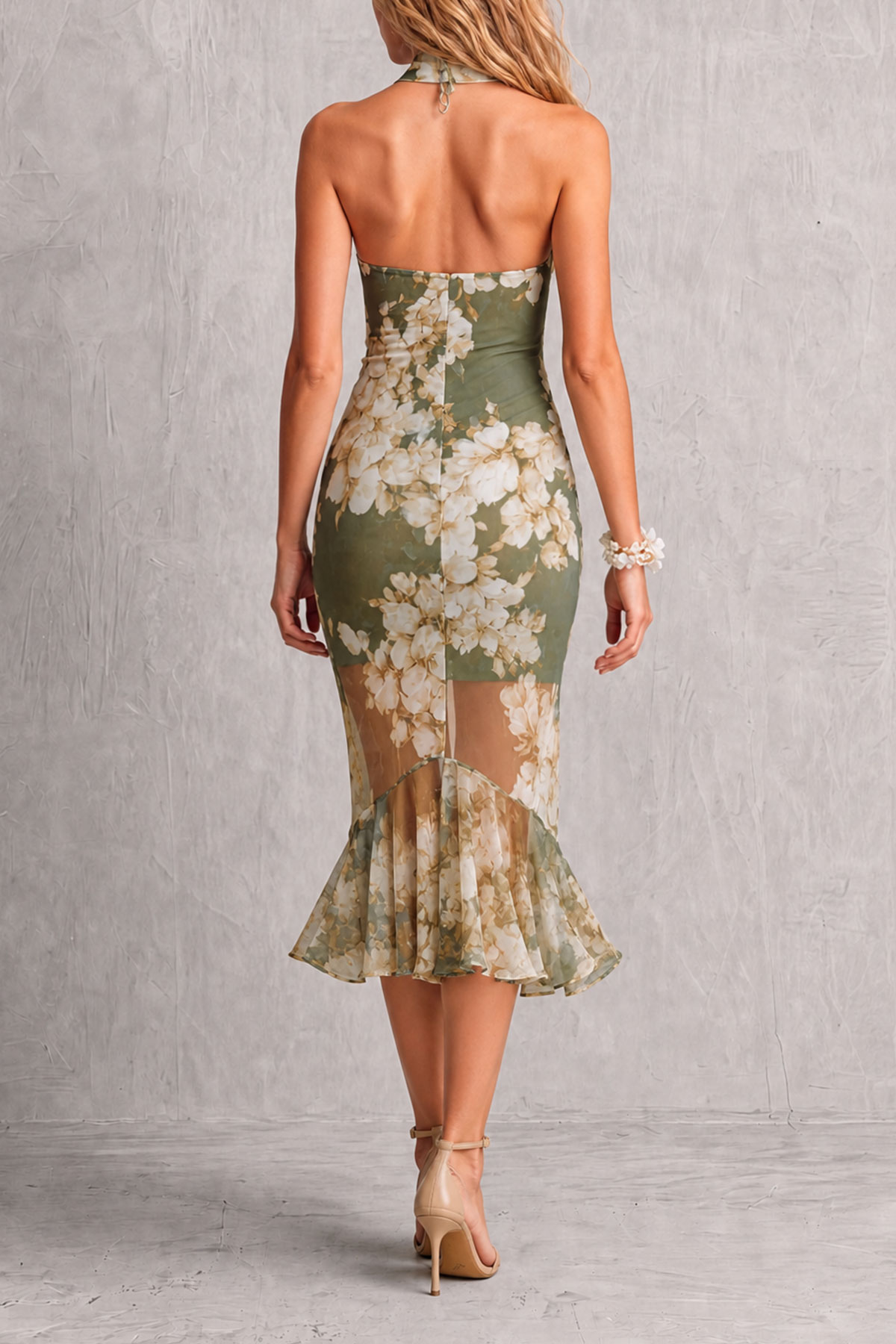 Ruffle Floral Midi Dress