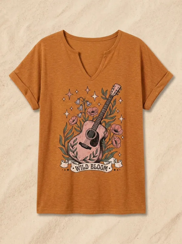 Refined Floral Desert Women's V-Neck T-Shirt