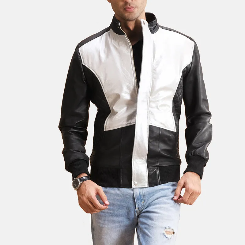 Men's Classic Modern Bomber Leather Jacket