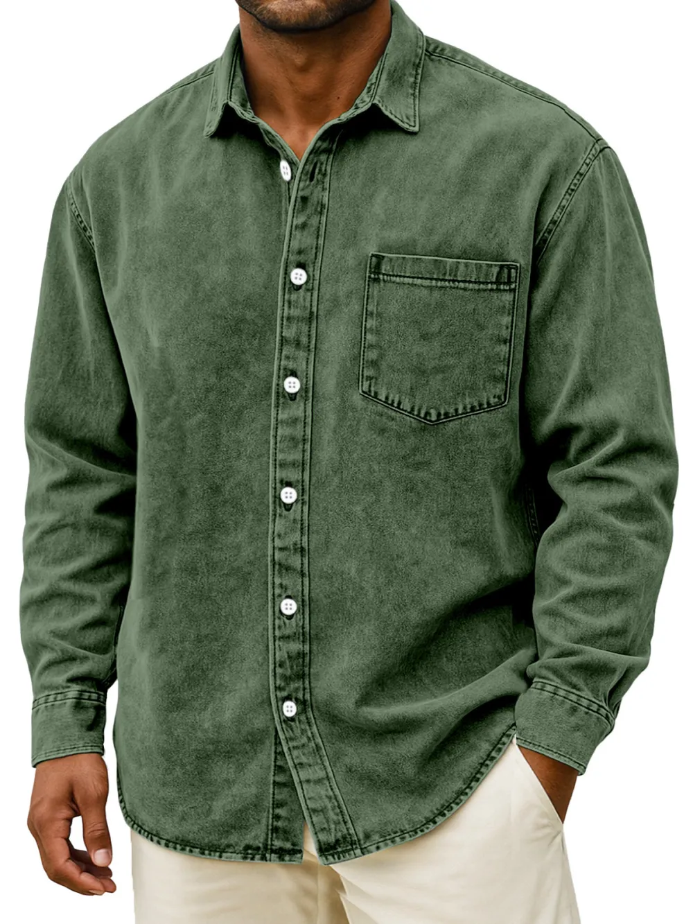 Tailored Long Sleeve Button Front Shirt