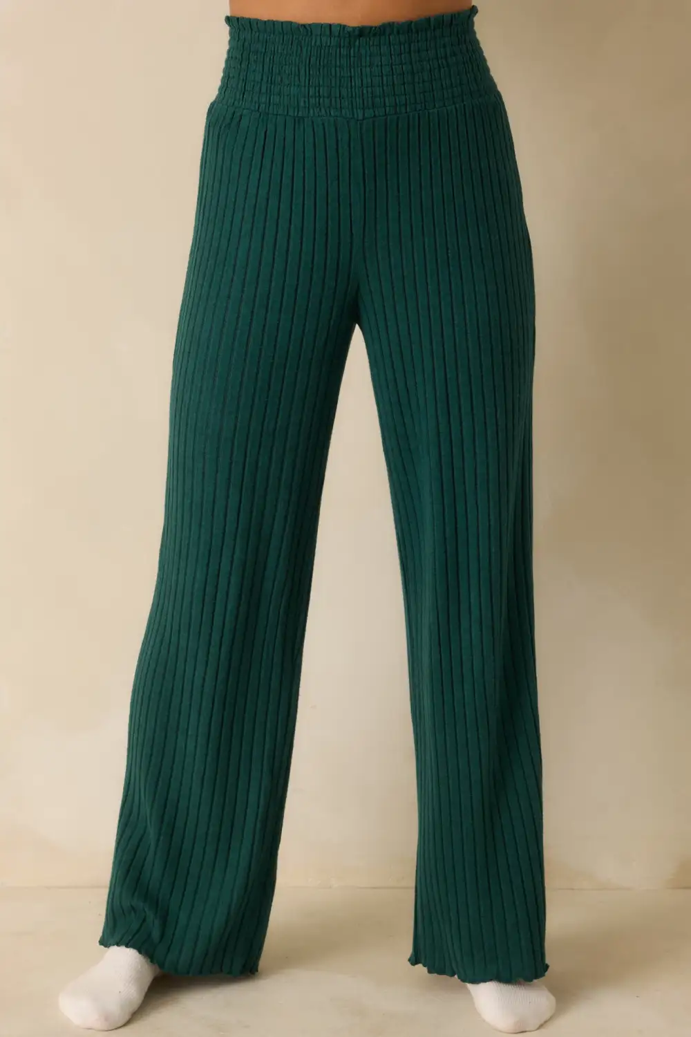 Supply Mistletoe Dawn Smocked Ribbed Knit Pants