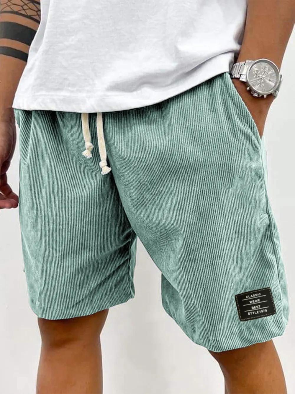 Tailored Corduroy Seamed Detail Shorts