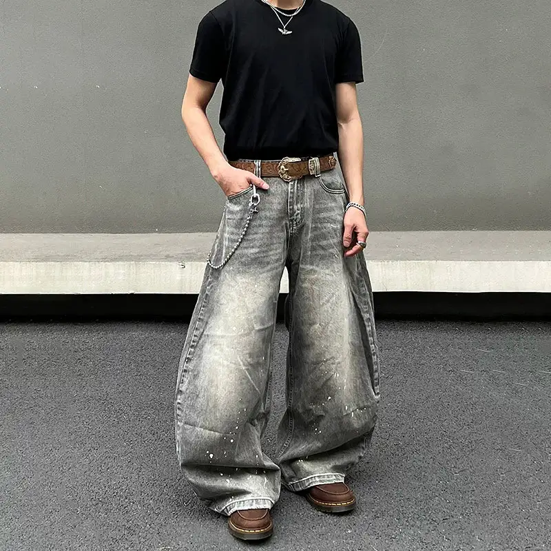 Balloon Paint-Splatter Stone-Wash Jeans