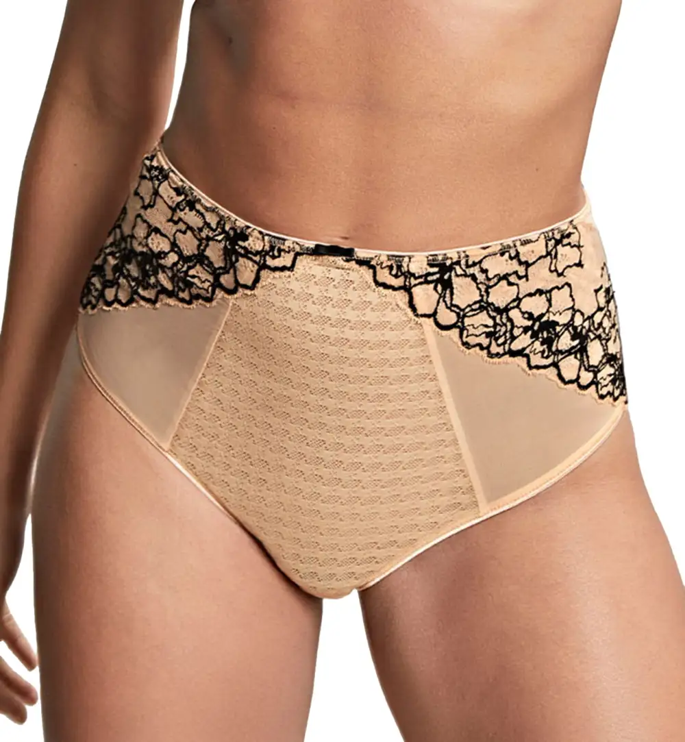 High-Waist Stretch-Lace Floral Cheeky Brief Panty