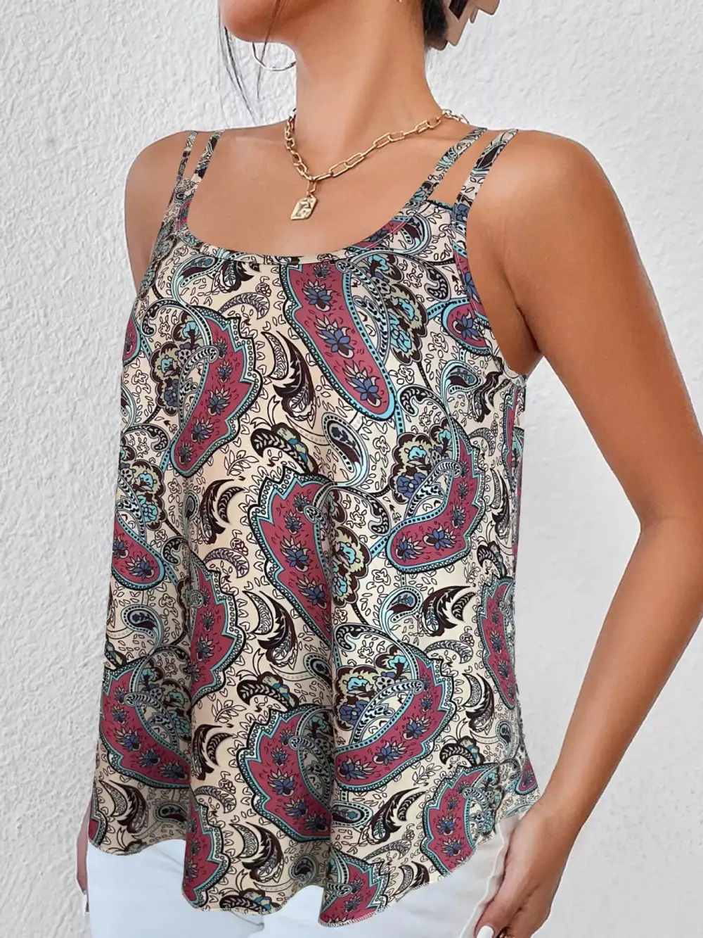 Paisley Round Neck Tank