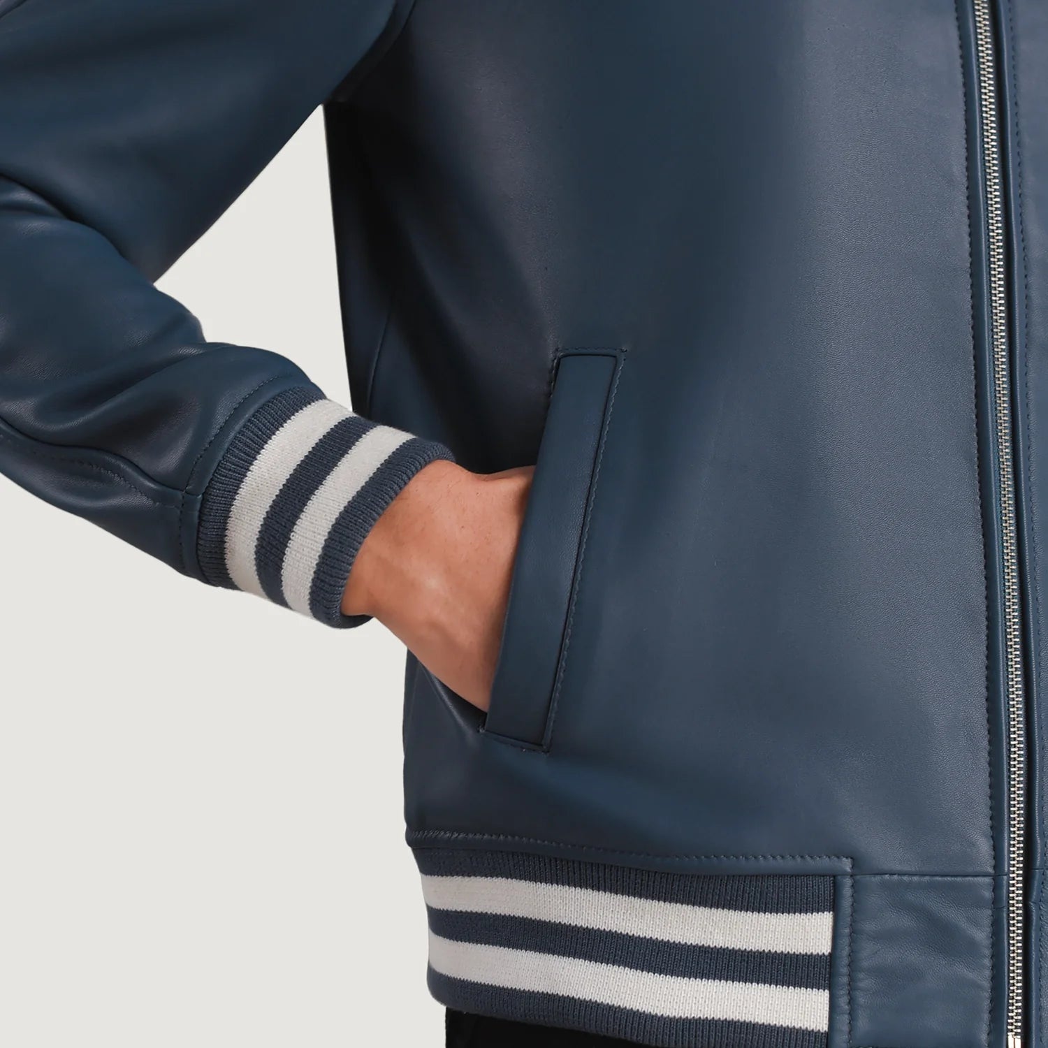 Men's Classic Rugged Leather Varsity Jacket