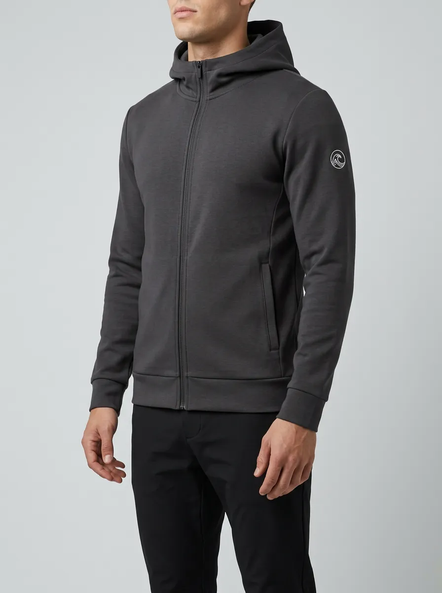 Men's Surfer Ocean Wave Sleeve Graphic Full-Zip Hoodie