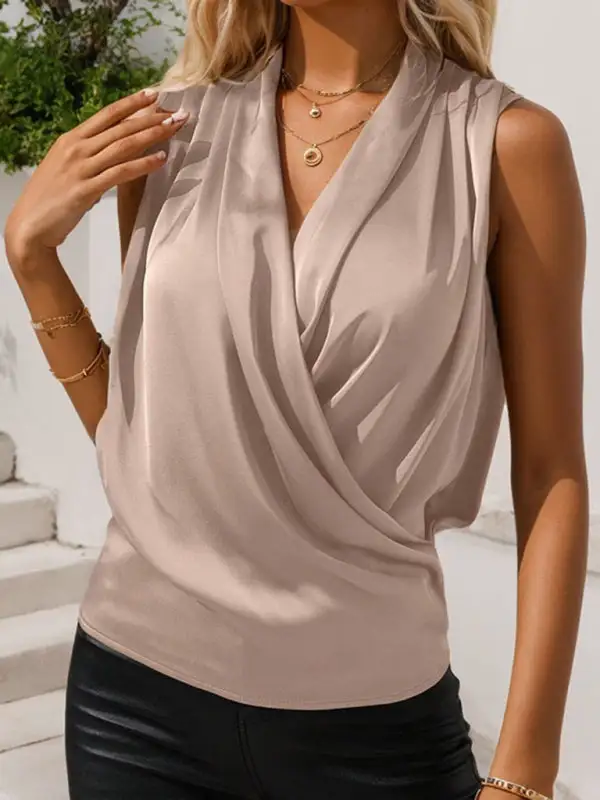 V-Neck Sleeveless Everyday Blouse