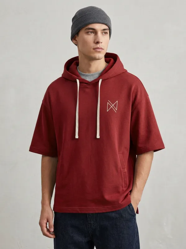 Casual Short Sleeve Geometric Minimalist Design Men's Hoodie