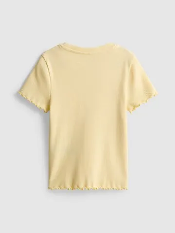1.5-8yrs | Ribbed Lettuce Trim T-Shirt