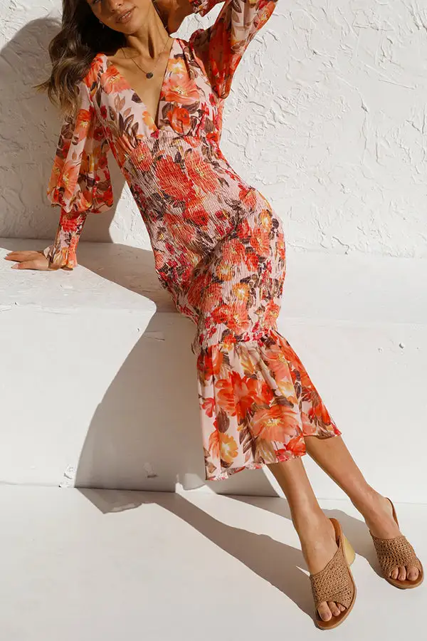 Modern Smocked Coordinating Top And Midi Skirt Set