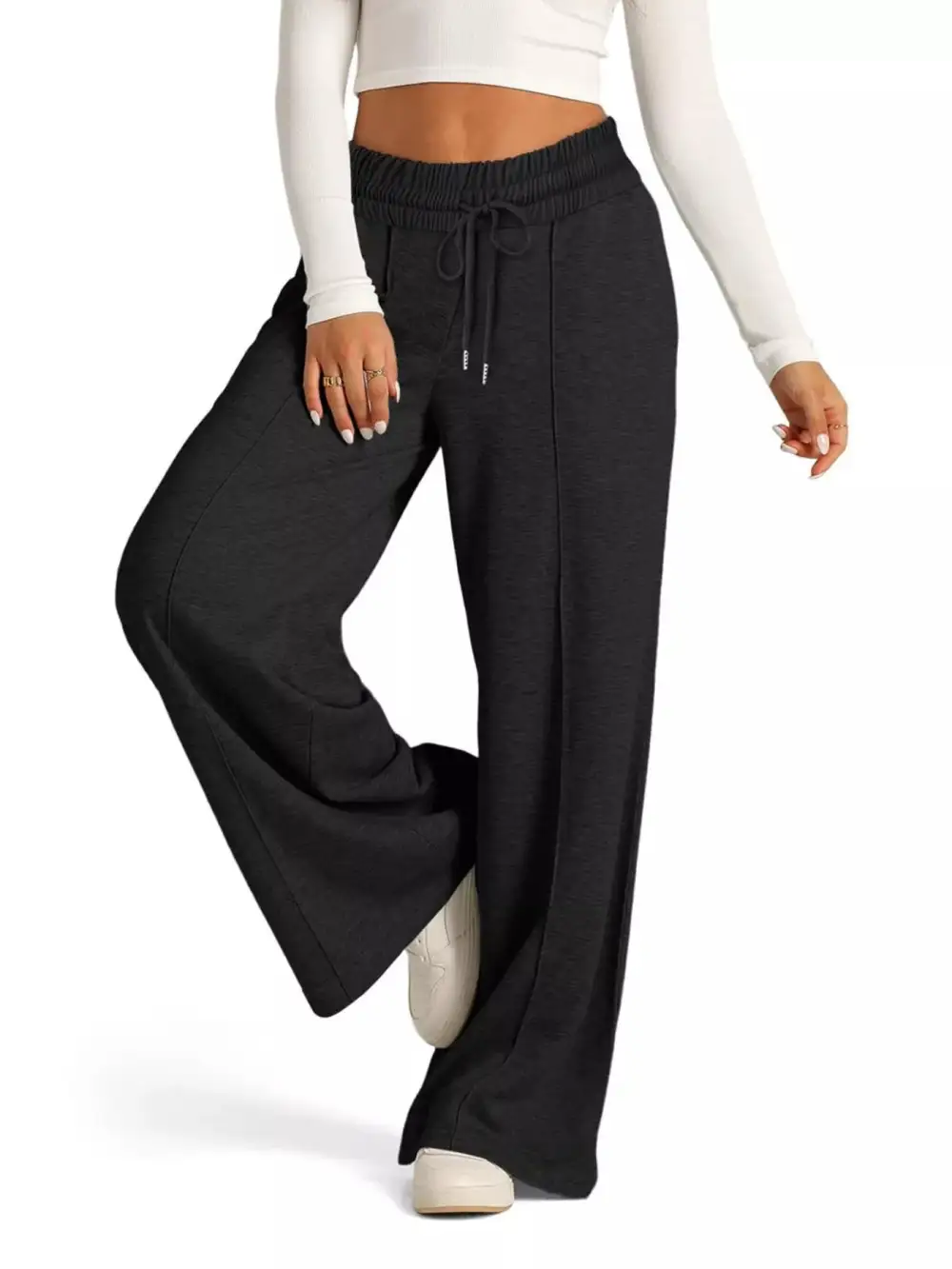 Wide Leg Drawstring Relaxed Fit Pocketed Pants