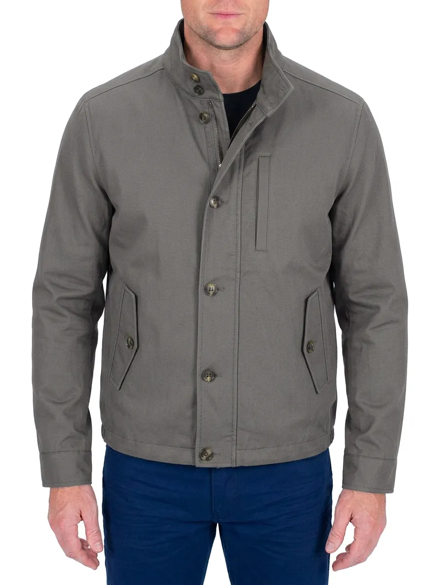 Men's Casual Military Style Olive Green Buttoned Jacket