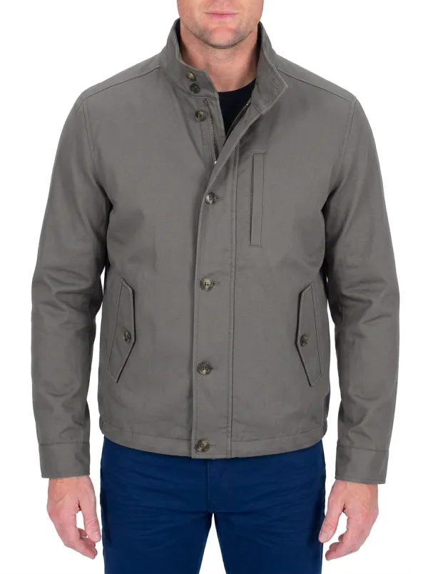 Men's Casual Military Style Olive Green Buttoned Jacket