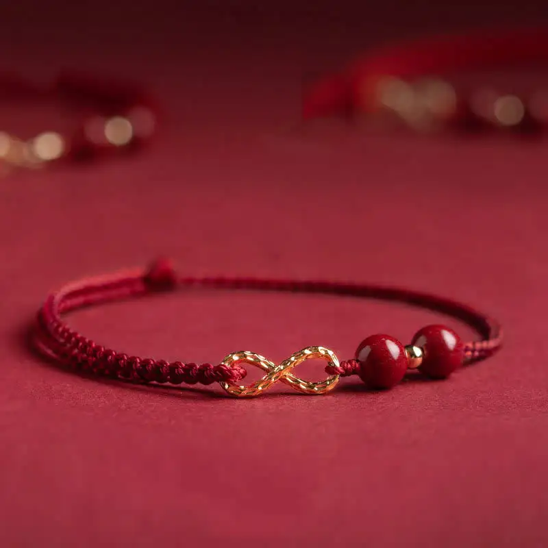 Cinnabar String Infinity Symbol Bracelet Anklet