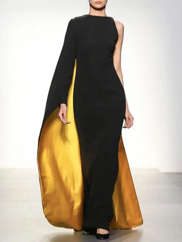 Irregularity Neck Maxi Dress