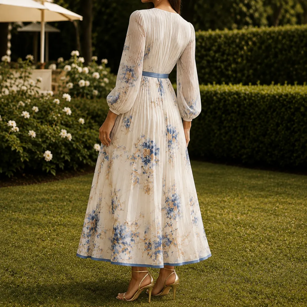 Modern Refined Women's Pleated Maxi Dress