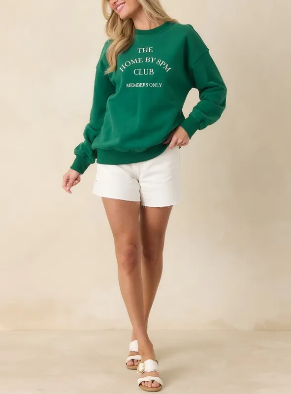 Forest Green Graphic Crewneck Sweatshirt