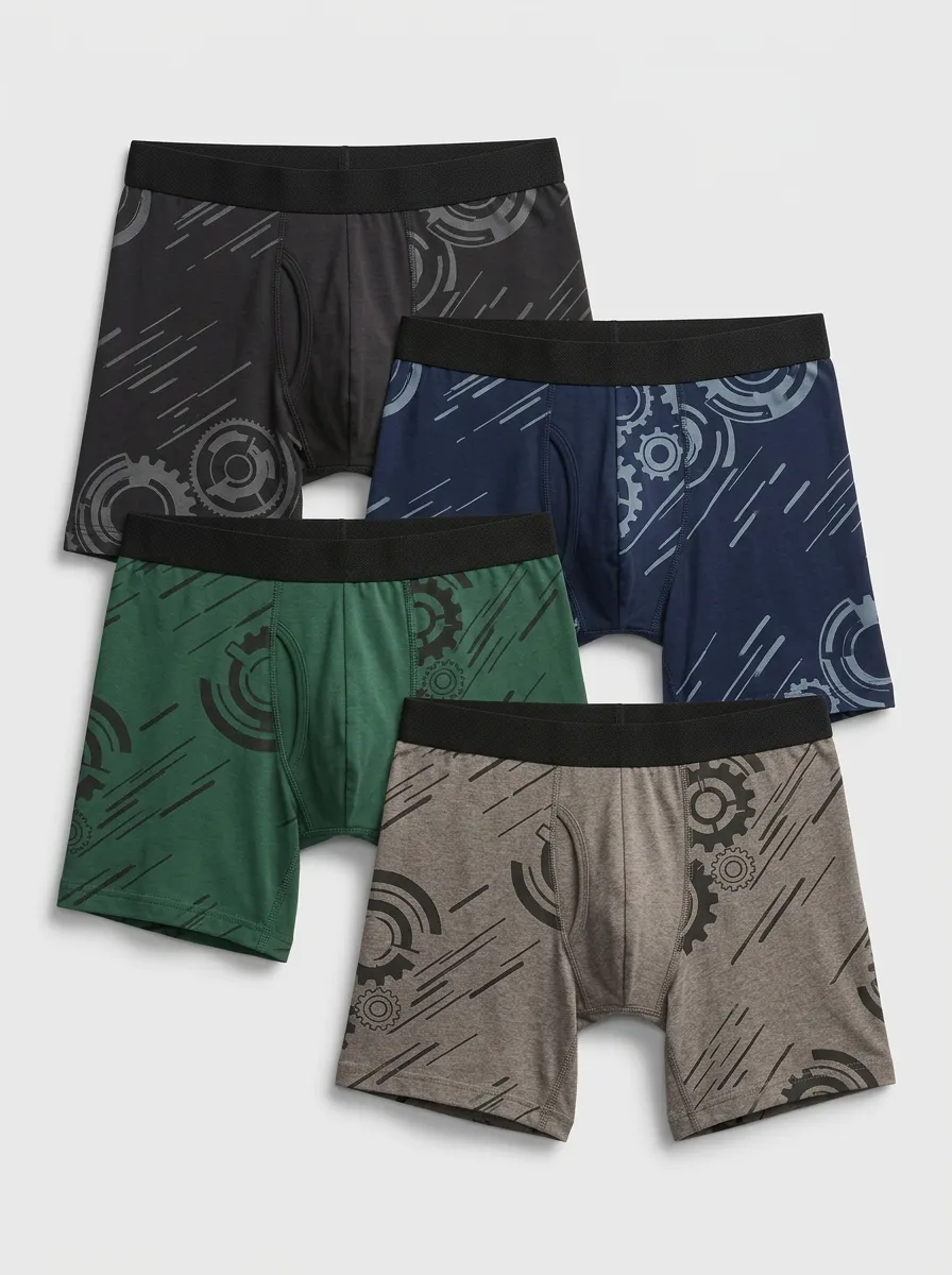 Men's Four-Pair Gear Dash Boxer Brief Set