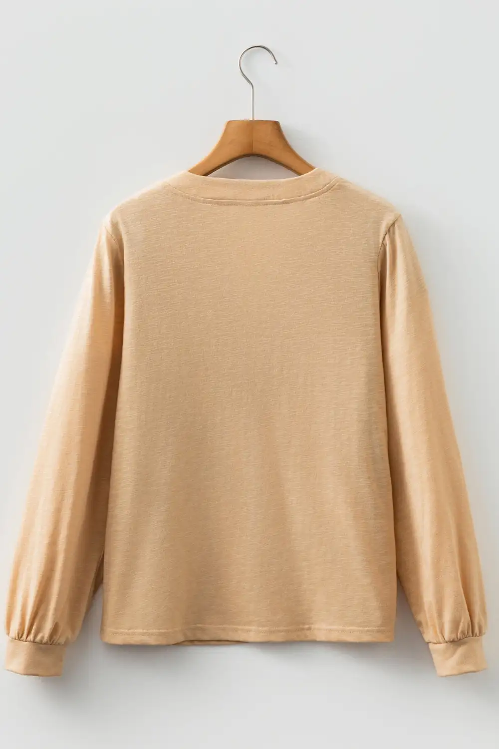 Solid V Neck Long Sleeve Women's Top