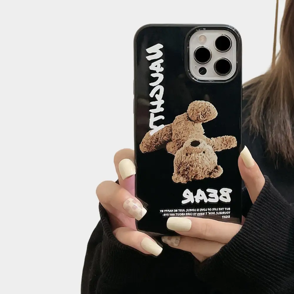 Teddy Bear Graphic Glossy Phone Case