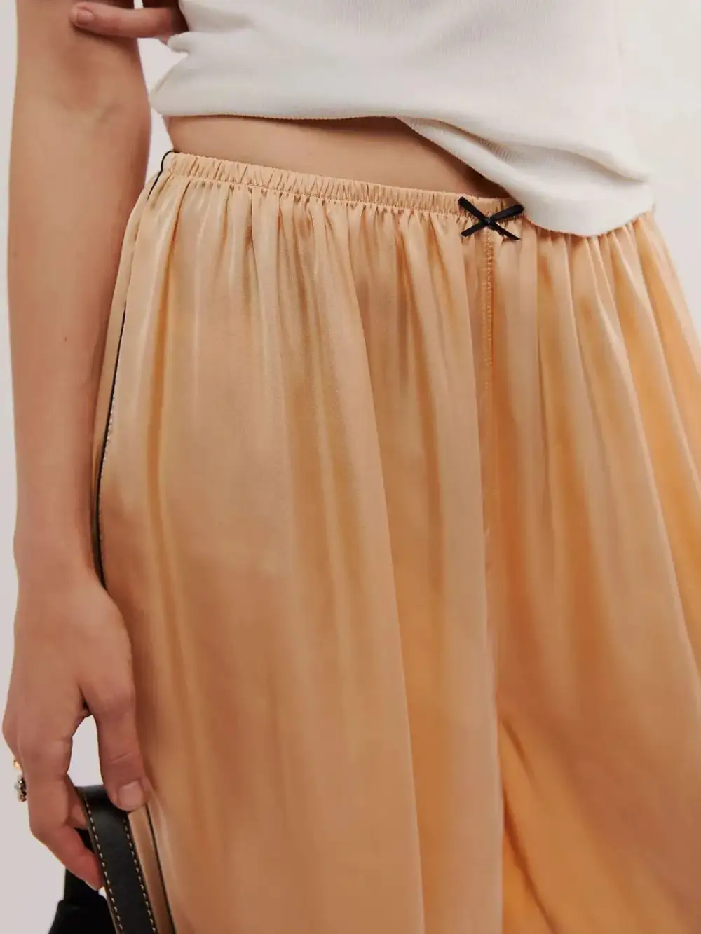 Relaxed Lace Detail Wide Leg Pants