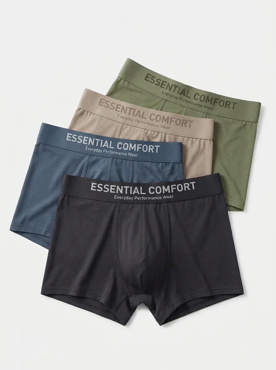 Men's Essential Comfort Logo 4-Pack Boxer Briefs