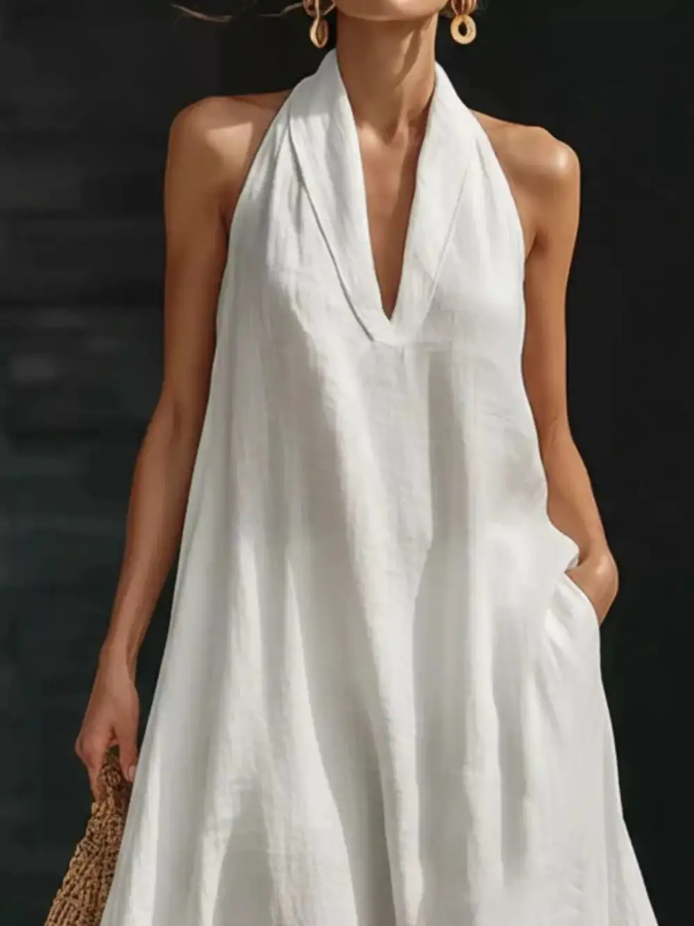 Elegant Halter Sleeveless Maxi Dress