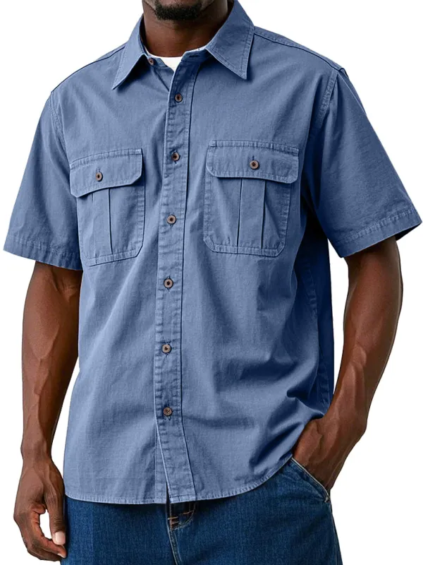Textured Double Pocket Shirt