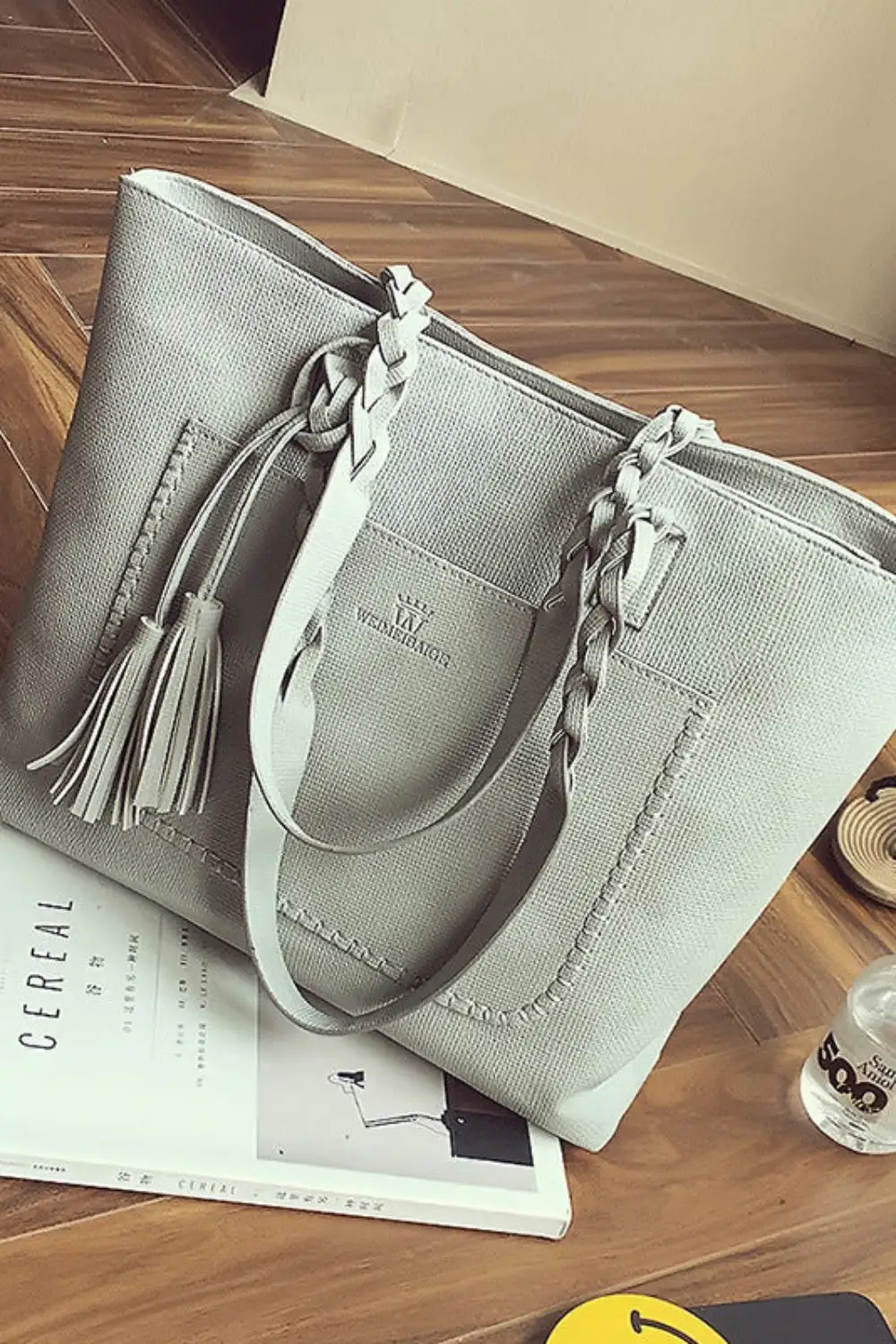 Sleek Horizontal Square Tote Bag Minimalist Handbags for Women