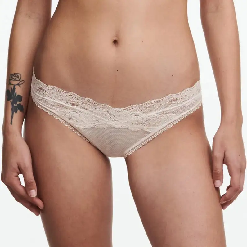 Women's Low Rise Seamless Floral Lace Mesh Tanga Panty