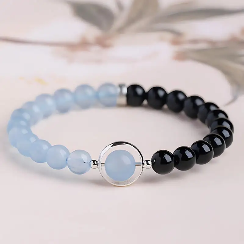 Aquamarine Obsidian Bracelet