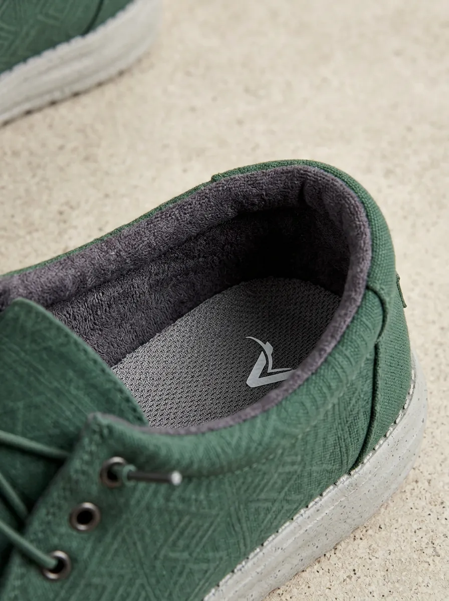 Signature Geometric Graphic Detail Men's Stretch Canvas Shoes