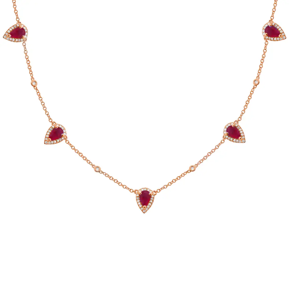 Layered Diamond Ruby Necklace