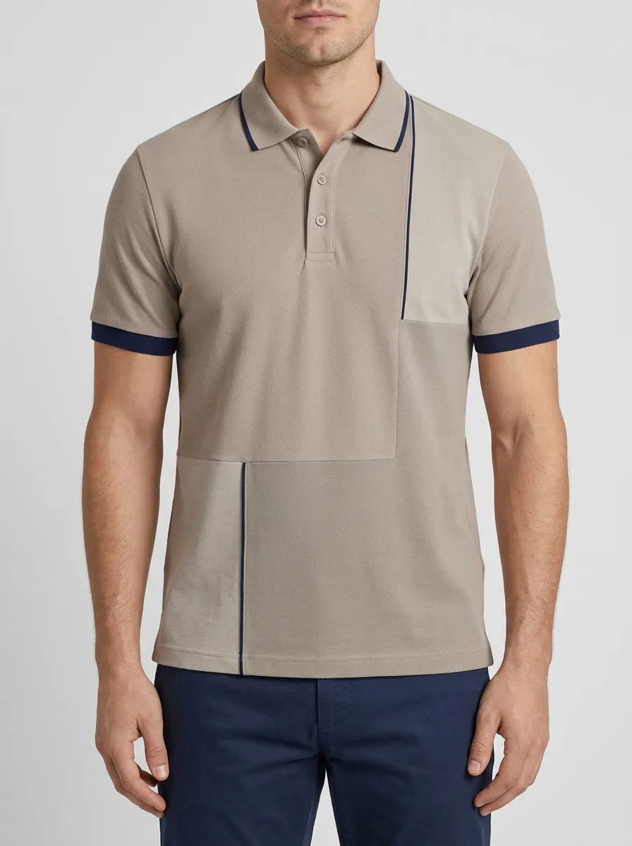Men's Classic Weekend Colorblock Printed Polo Shirt