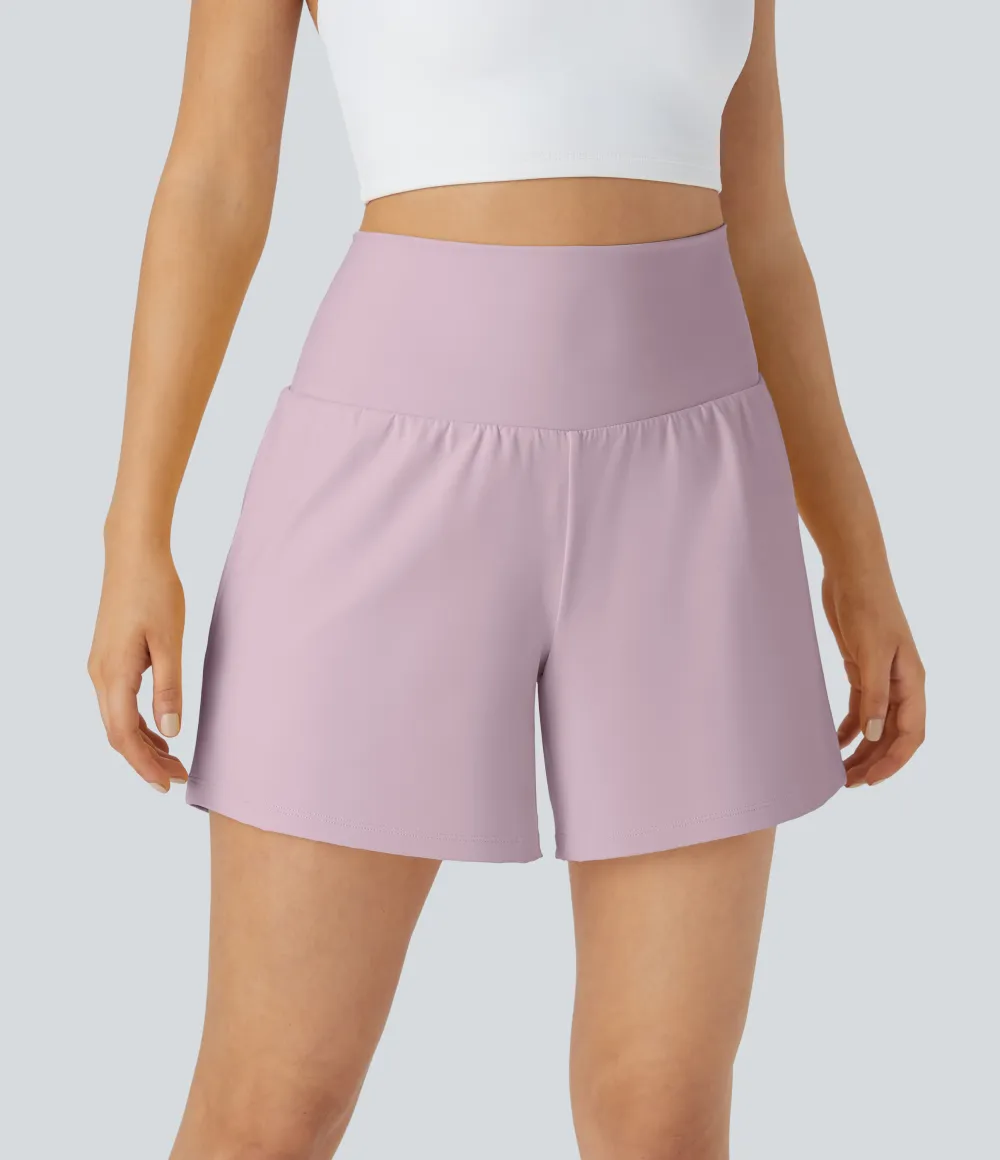2026🔥 UK Super High Waisted Back Pocket & Side Hidden Pocket 2-in-1 Yoga Shorts