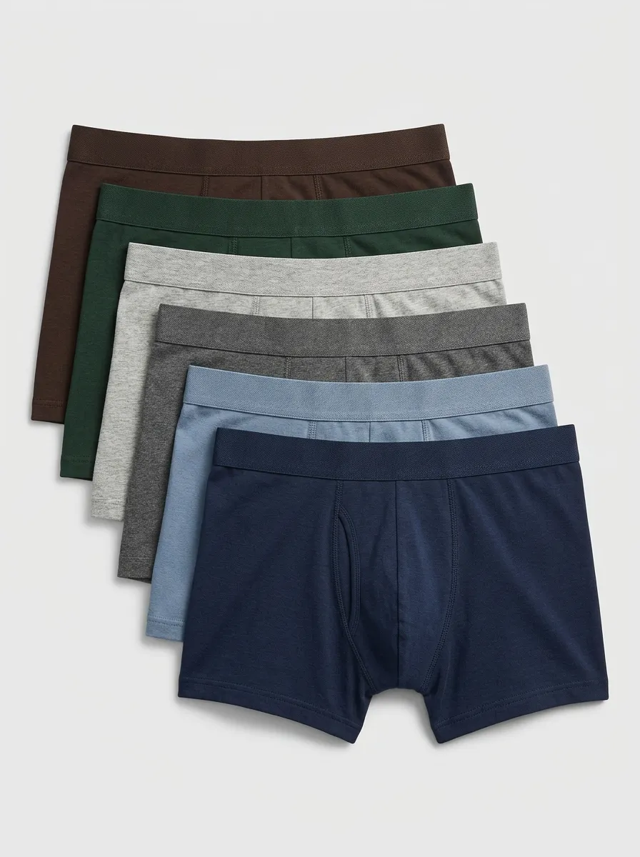Men's Wide Waistband Trunk Fit 6-Pack Boxer Briefs