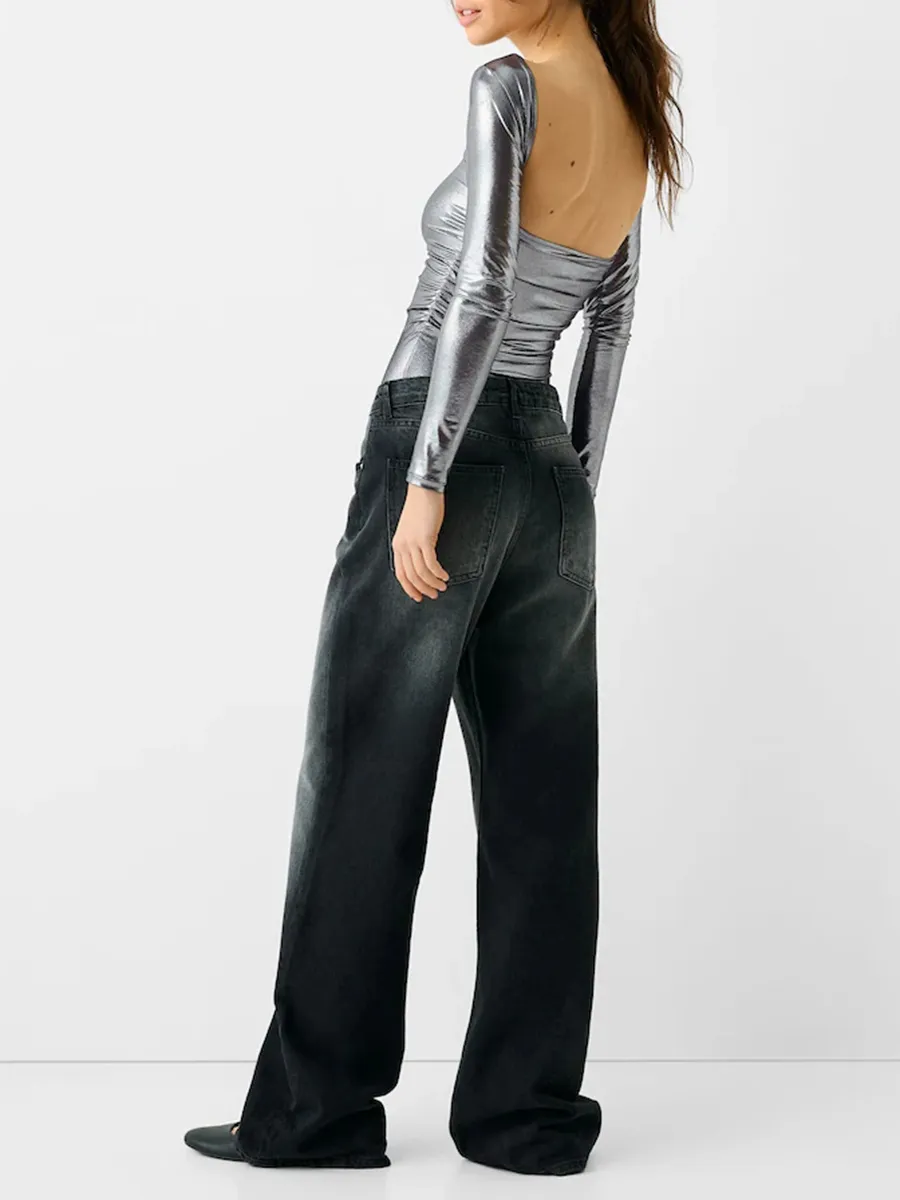 Long Sleeve Backless Bodysuit